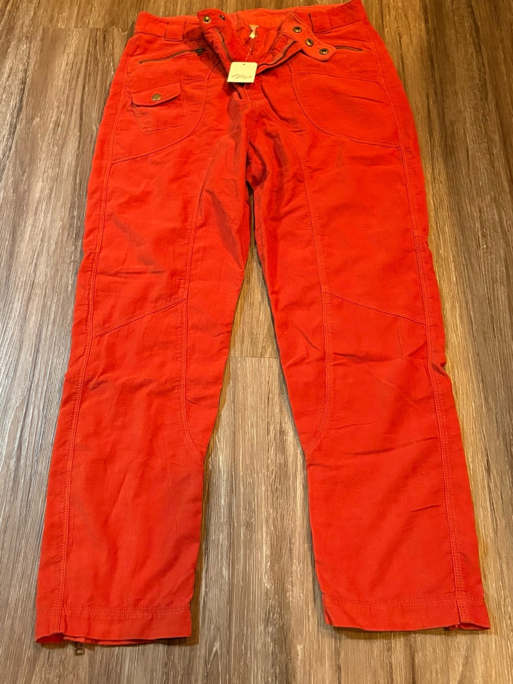 Free People Burnt Orange Corduroy Pants